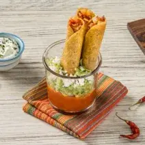 Flautas Ahogadas de Papa con Chorizo