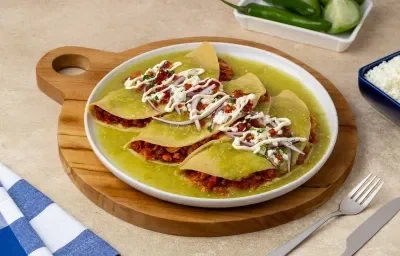 Enchiladas Verdes con Tocino