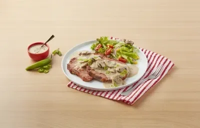 Chuletas en salsa de champiñon