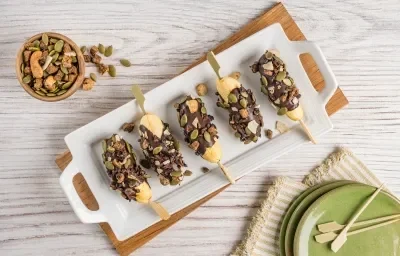 Paletas de Plátano con Chocolate