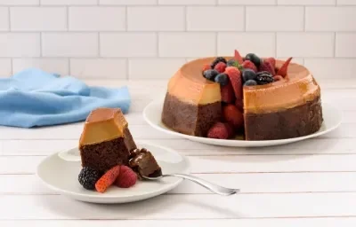 CHOCOFLAN sin HORNO preparado con Leche Condensada LA LECHERA