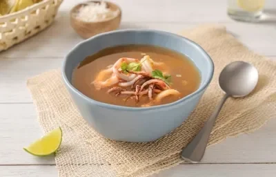 Sopa de Coco con Calamares