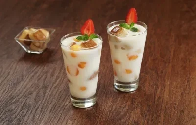 Horchata con perlas de melón