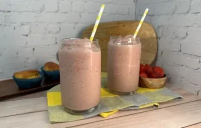 Frappé de cocoa, plátano y coco