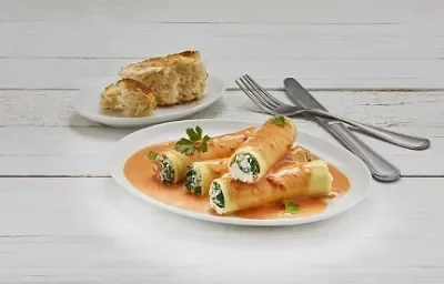 Canelones rellenos de requesón