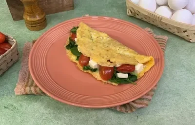 Omelette de Espinaca con Queso Panela