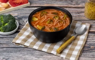 Sopa de Fideo con Brócoli