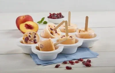 Paletas de durazno y arándano