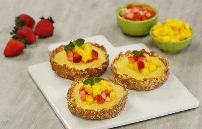 Mini tartas de mango