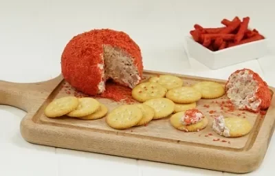 Botana de queso con costra picante