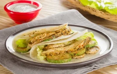 tacos de pollo con calabaza