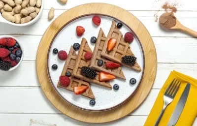 Waffles de Chocolate con Cacahuate