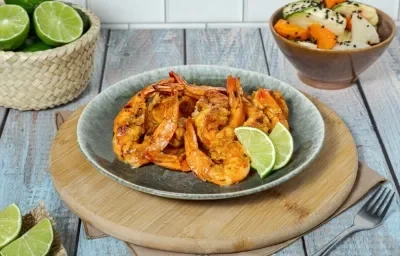 Camarones en salsa de soya