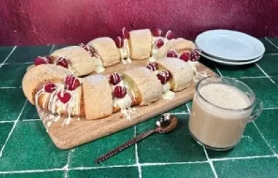 Rosca de Reyes con Chocolate y Frambuesas