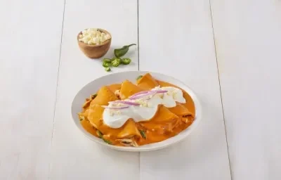 Enchiladas de pollo con calabaza