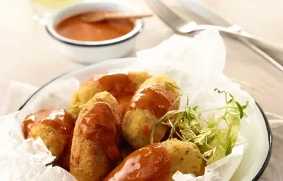 Croquetas de pollo en pipián