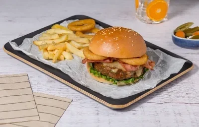 Hamburguesa de Queso y Tocino