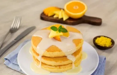 Hot cakes de naranja