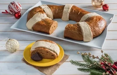 Rosca de Reyes de Chocolate con Mazapán