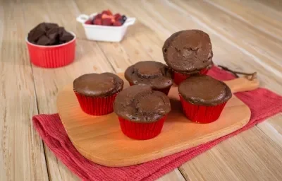 Muffins de chocolate amargo