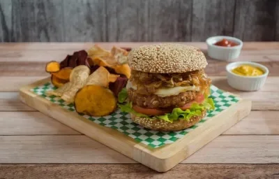 Hamburguesa de Frijol Vegana