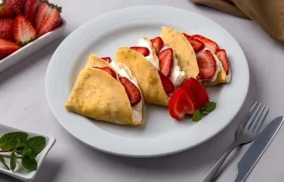 Crepas de Queso con Fresa