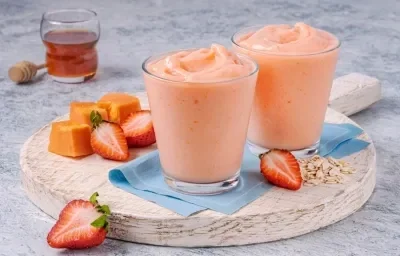 Smoothie de papaya con Fresa y Avena