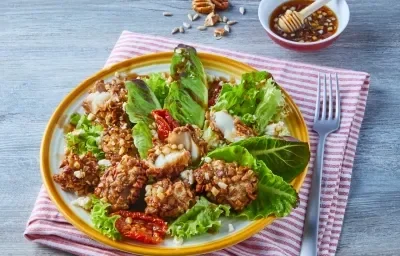 Ensalada con vinagreta de ajo y miel