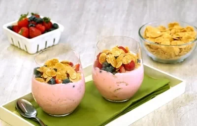 Cremoso de cereal y frutos rojos