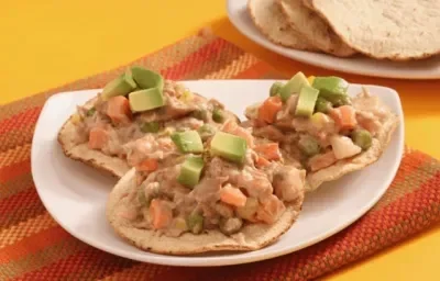 tostadas de atun y verdura