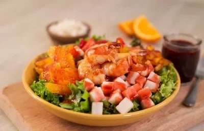 Ensalada con vinagreta de jamaica