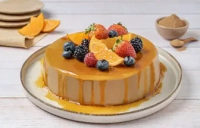 Flan de Chocolate con Mandarina