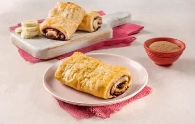 Strudel de chocolate con plátano