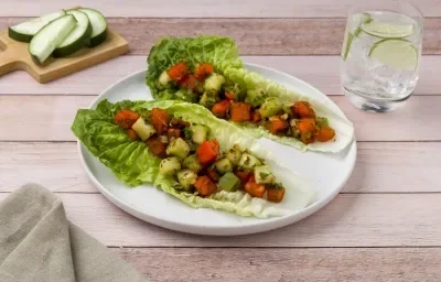 Tacos de Lechuga con Pepino