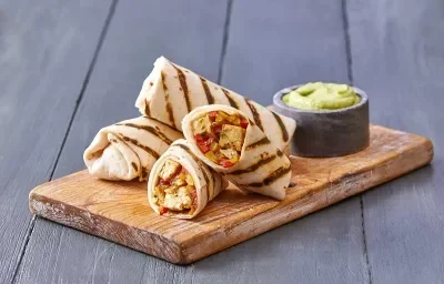 Burritos de pollo con guacamole