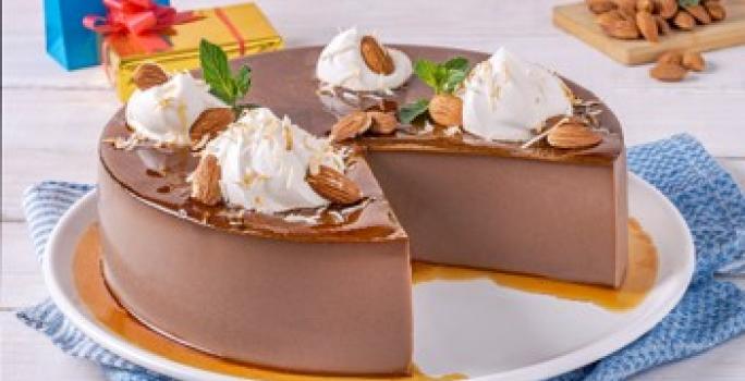 Flan de Chocolate con Almendras