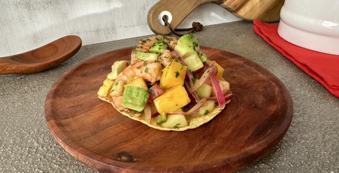 Tostadas de Ceviche de Camarón