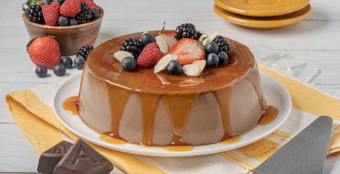 Flan de Chocolate con Almendras