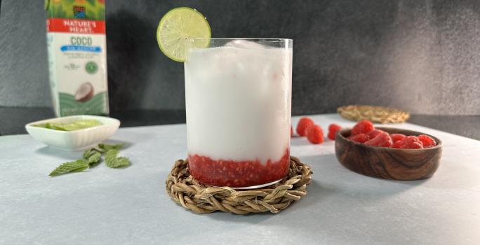 Mocktail de Coco con Frambuesa