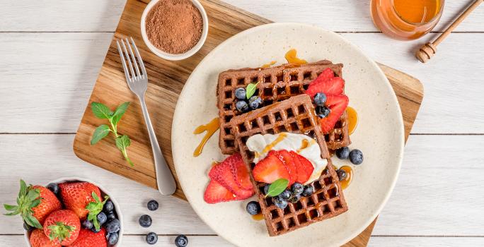 Waffles de Chocolate y Avena