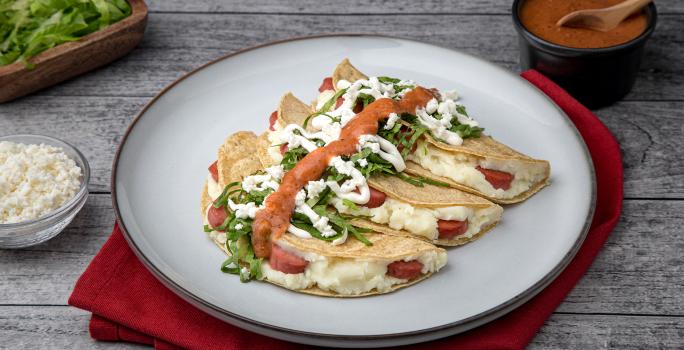 Quesadillas de Papa y Salchicha