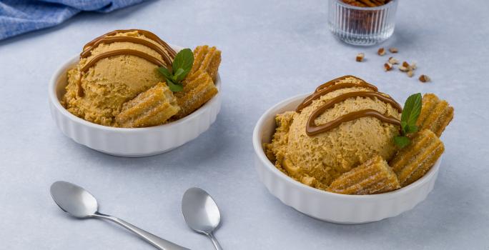 Helado de Dulce de Leche con Churros