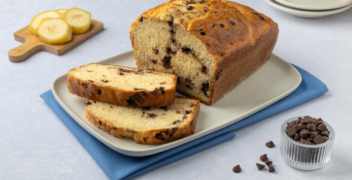 Panqué de Plátano con Chispas de Chocolate