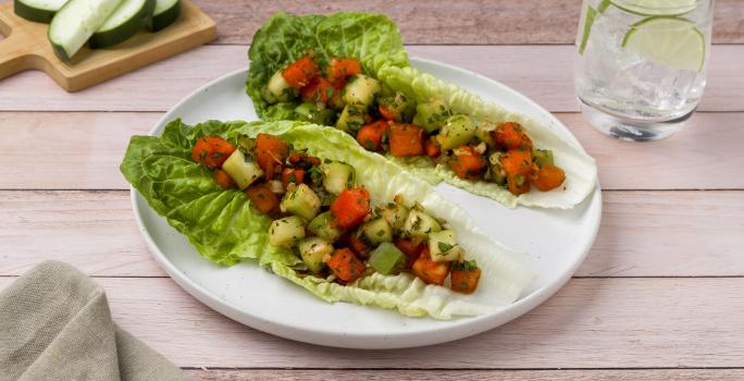 Tacos de Lechuga con Pepino