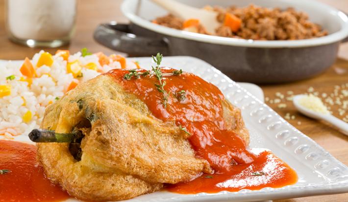 Chiles rellenos de picadillo