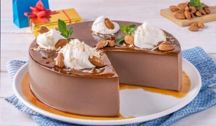 Flan de Chocolate con Almendras Flan de Chocolate con Almendras