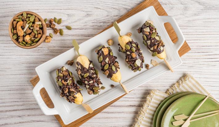 Paletas de Plátano con Chocolate