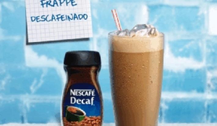 FRAPPÉ DESCAFEINADO LIGERO preparado con Café 100% Puro Soluble Descafeinado NESCAFÉ® DECAF®.