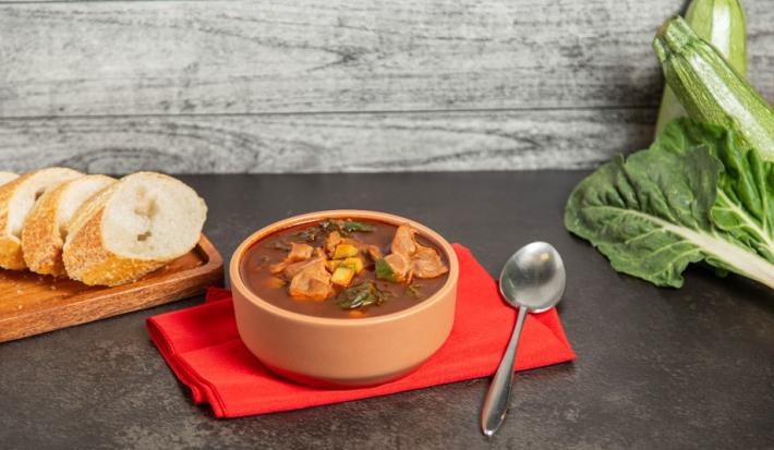 Sopa de Acelga con Mollejas de Pollo