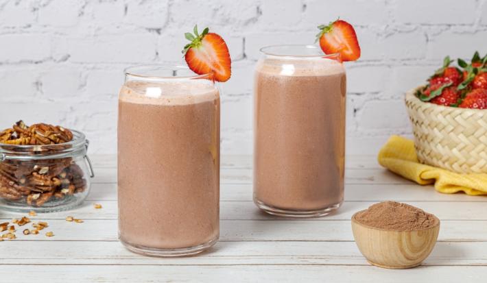 Licuado de Chocolate, Fresas y Nueces